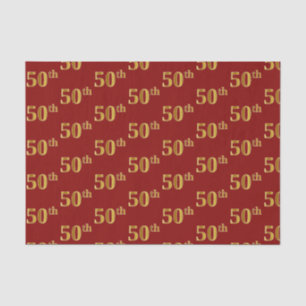 Vermelho, Faux Dourado 50º (50º) Papel Tecido de E