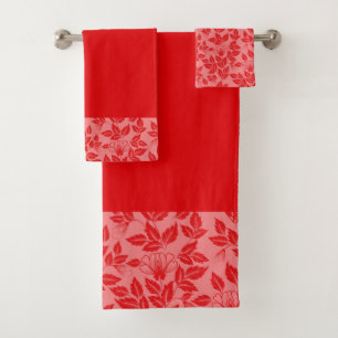 Vermelho floral do Grupo-Vintage de toalha de