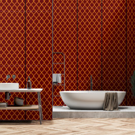 Vermelho luxuoso e geométrico Dourado