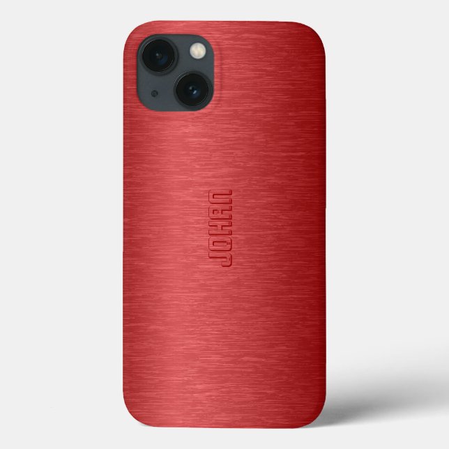 Vermelho Metálico Monograma Bruto Alumínio (Verso)