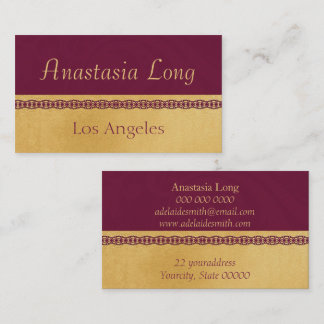 Vermelho moderno e Cartão de visita Dourado