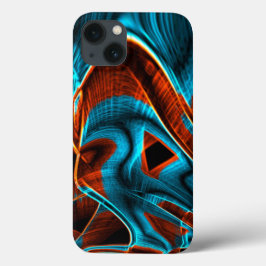 Vermelho muito torto e azul-céu queimado com sulco