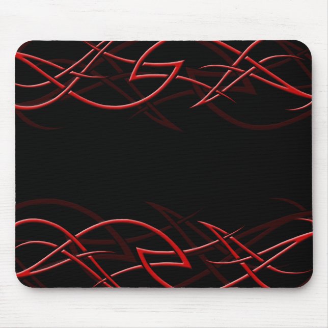 Vermelho na "elegância preta" Mousepad (Frente)