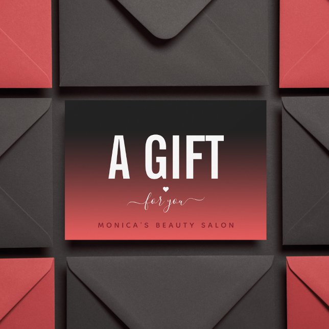 Vermelho Negro Coração Romântico Moderno e Elegant (Criador carregado)