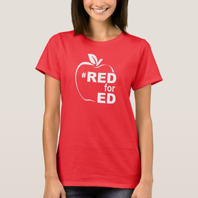 Vermelho para Camiseta de Ed Women's (Frente)