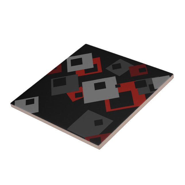 Vermelho Preto e Geométrico Cinza (Lateral)