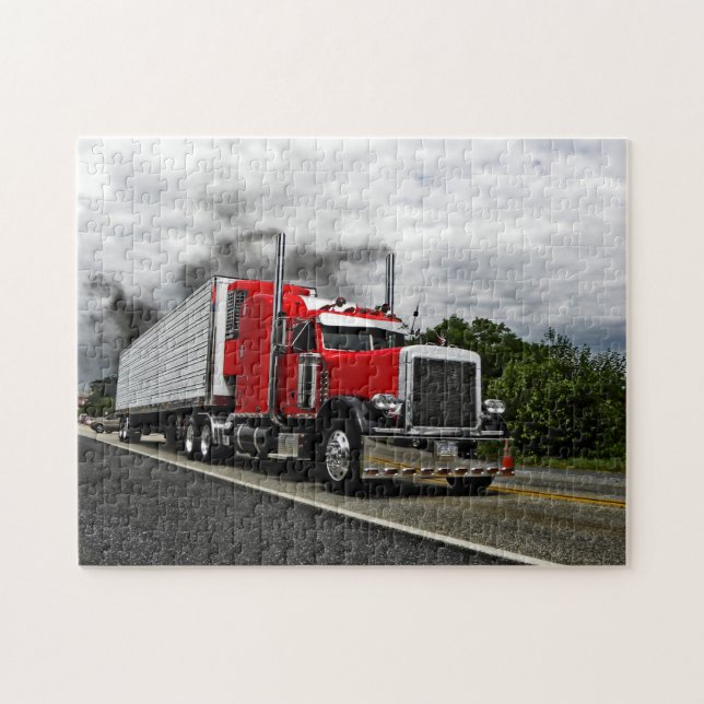 Vermelho & quebra-cabeça de Rollin Peterbilt (Horizontal)