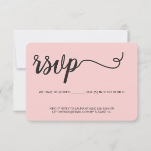 Vermelho Rosado RSVP sem enviar pelo correio Assen