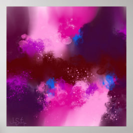 Vermelho roxo Magenta Azul Abstrato, Impressão