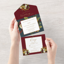 Vermelho Russo | Orange Floral Buquê Teal Wedding
