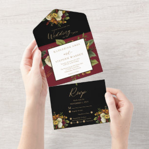 Vermelho Russo Orange Floral Buquê Wedding