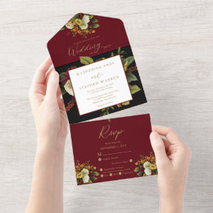 Vermelho Russo   Orange Floral Buquê Wedding