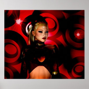 Vermelho Venus do poster da arte da fantasia