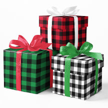 Vermelho Verde e Branco Xadrez de Búfalo Natal Peq