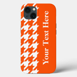 Vermilhões Elegante Houndstooth com texto personal