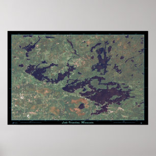 Vermilion do lago, poster do satélite de Minnesot