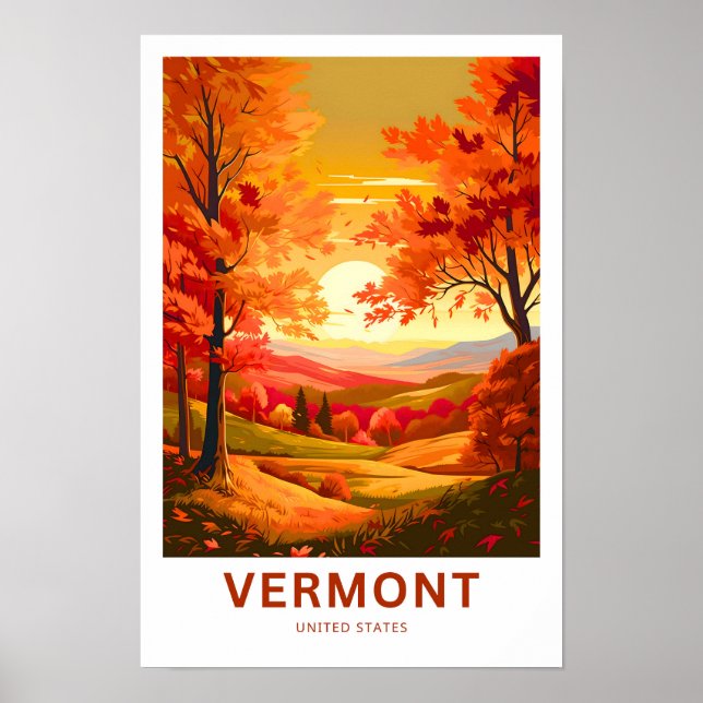 Vermont Estados Unidos Viagem Impressão (Frente)