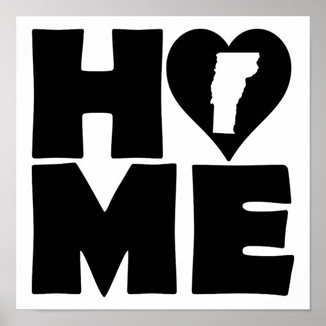 Vermont Home Heart State Poster (Frente)