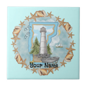 Vermont Shells Lighthouse Azulejo