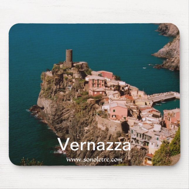 Vernazza Panorâmica View Mousepad (Frente)