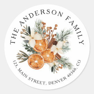 Verniz de inverno Laranjas secas etiquetas de ende