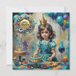 VERONICA ~ Cartão de Aniversário ~ Turquoise
