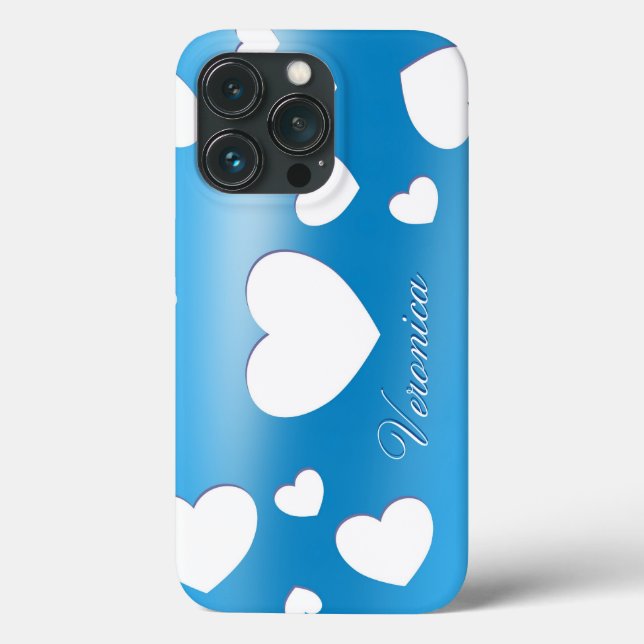 Veronica - Corações Bonitos - capas de iphone azul (Verso)