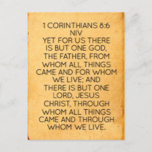 Versículo Bíblico 1 Coríntios 8:6 Cartão Postal