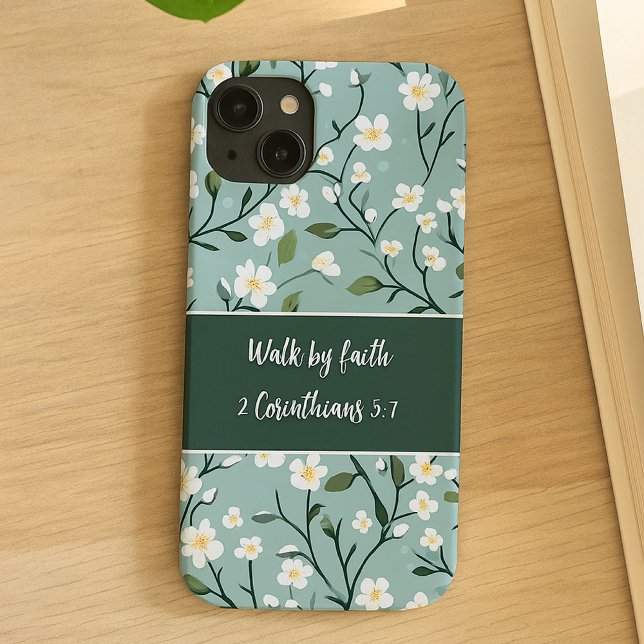 Versículo Bíblico Floral 'Caminhar pela Fé' (Criador carregado)