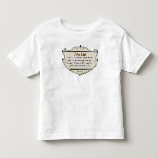 Versículo da Bíblia João 3:16 Camisa de Bebê Toddl (Frente)