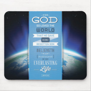 Verso da bíblia do 3:16 do amor Mousepad - do Joh