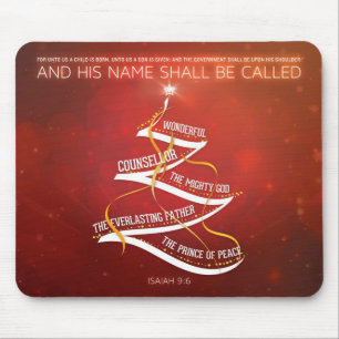 Verso da bíblia do 9:6 do Natal Mousepad - do