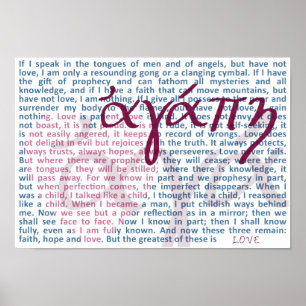 Verso da bíblia do amor no impressão cristão