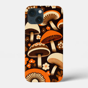 Verso dos anos 70 Cogumelos Castanhos e Laranja e