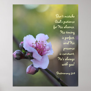 Verso floral de w do poster do 31:6 de Deuteronomy