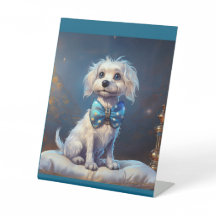 Very Cute Lil Doggie With Blue Bow Tie