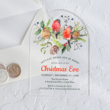 Véspera de Natal Festiva Molho de Aquarela