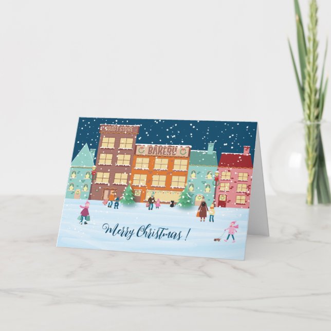 Véspera de Natal no Cartão de Férias Dobrado da Ci (Frente)