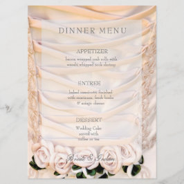 Vestido Branca com Rosa menu Casamento