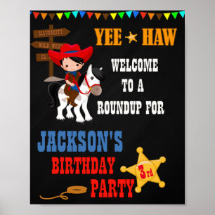 Vestido de boas-vindas do Cowboy, sinal de poster 