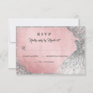 Vestido de Brilho Diamante Rose Gold RSVP