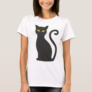 Vestido de camiseta de gato preto