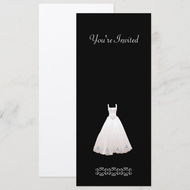 Vestido de casamento com convites do diamante (Frente/Verso)