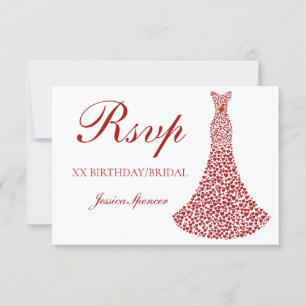 Vestido de Coração de Amor Vermelho Romântico RSVP