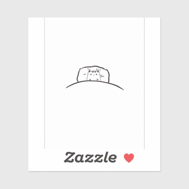 Vestido de gato, gata na cama, adesivo com gato (Folha)