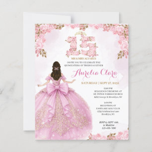 Vestido de Noiva Floral Cor-de-Rosa Coquette Quinc