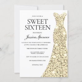 Vestido Dourado Elegante Docinho 16 Convite