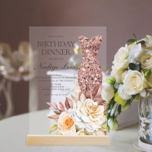 Vestido Floral Blush Dourado Moderno de Aniversári