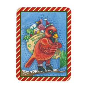 VESTIDO NO PAPAI NOEL VERMELHO, ÍMÃ DO CARDEAL D