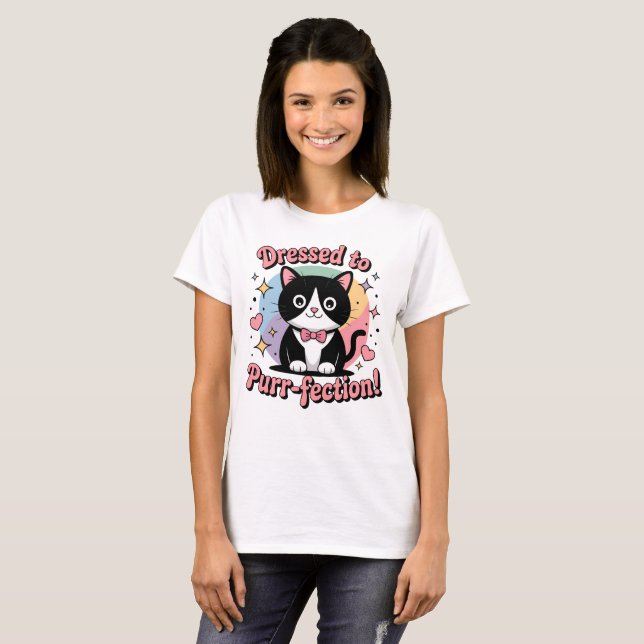 Vestido para Purr-fection - Kawaii Tuxedo Cat (Frente Completa)